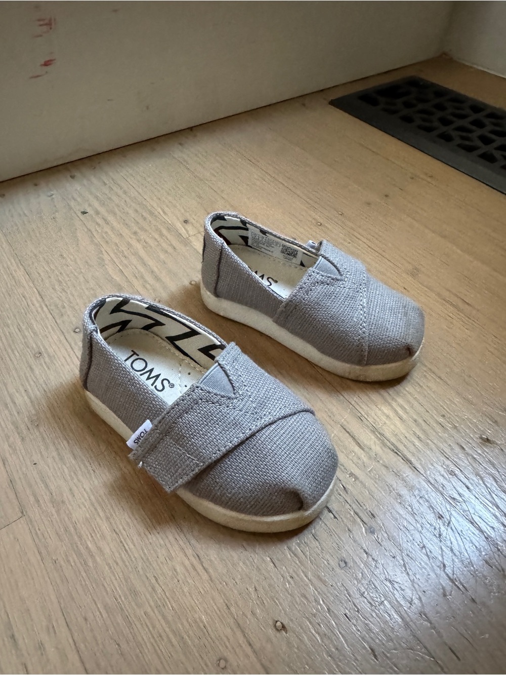 TOMS baby Canvas Slip-Ons in Light Gray